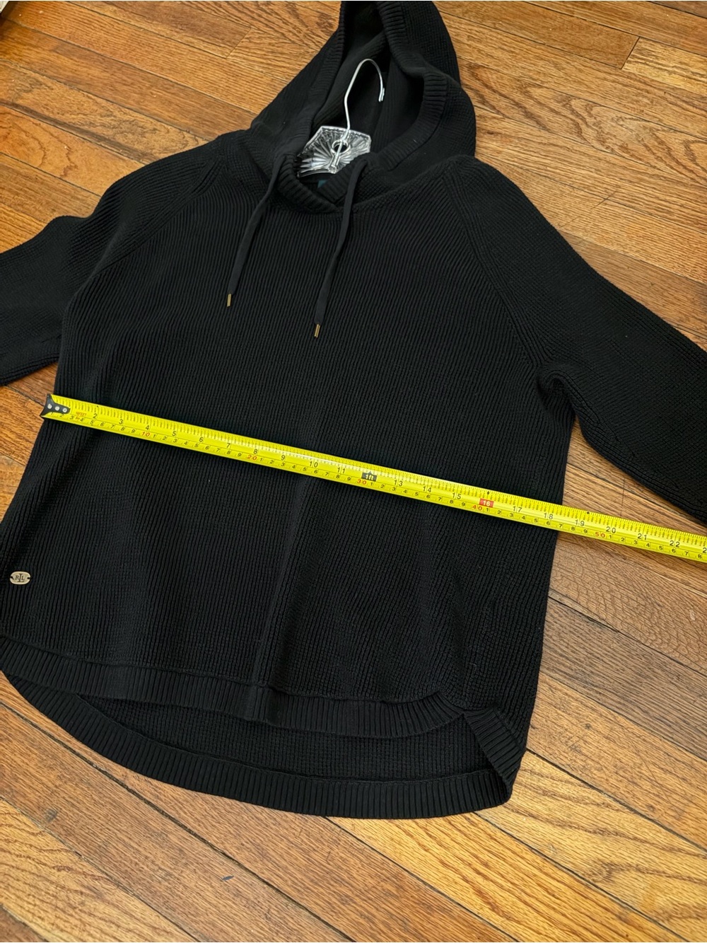 Lauren Ralph Lauren hoodie sweater sweatshirt womens XL black knit runs small - Picture 11 of 14